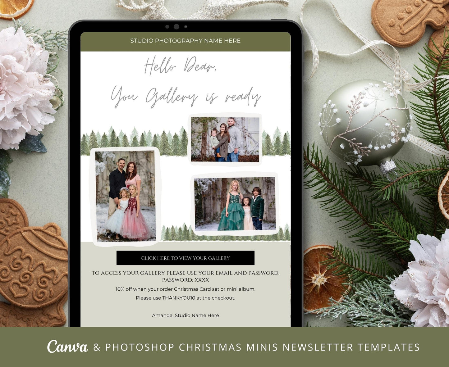 Christmas Email Newsletter Canva and Photoshop Template