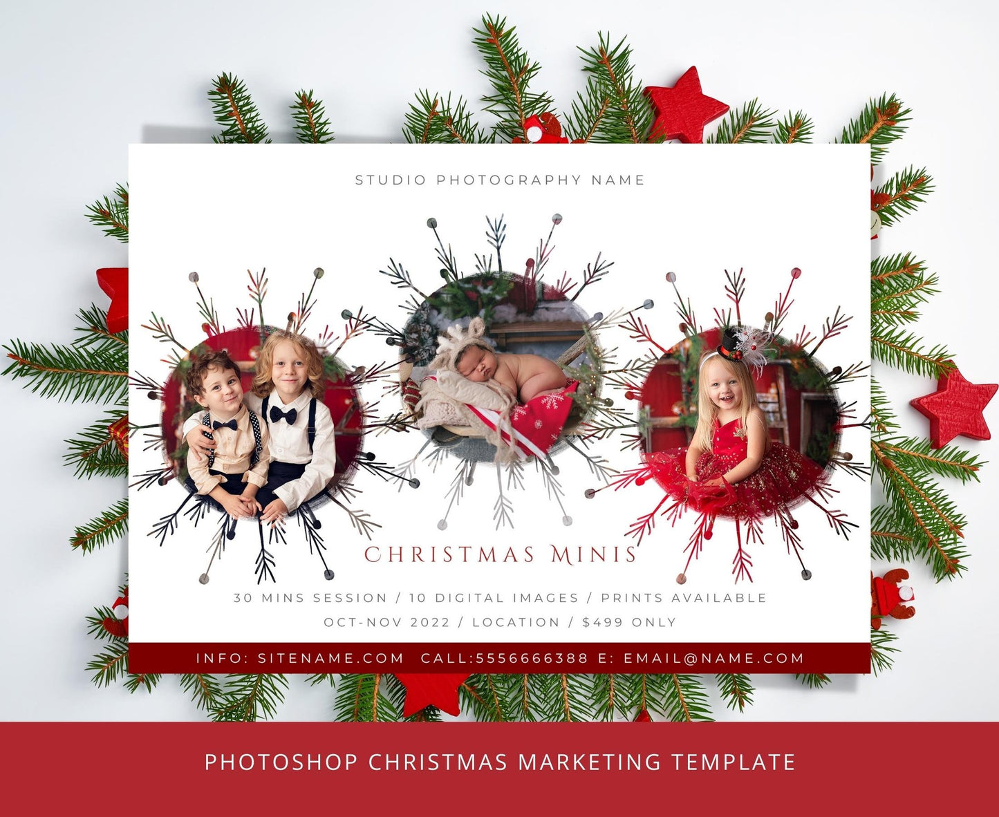 Christmas Minis Photoshop Template