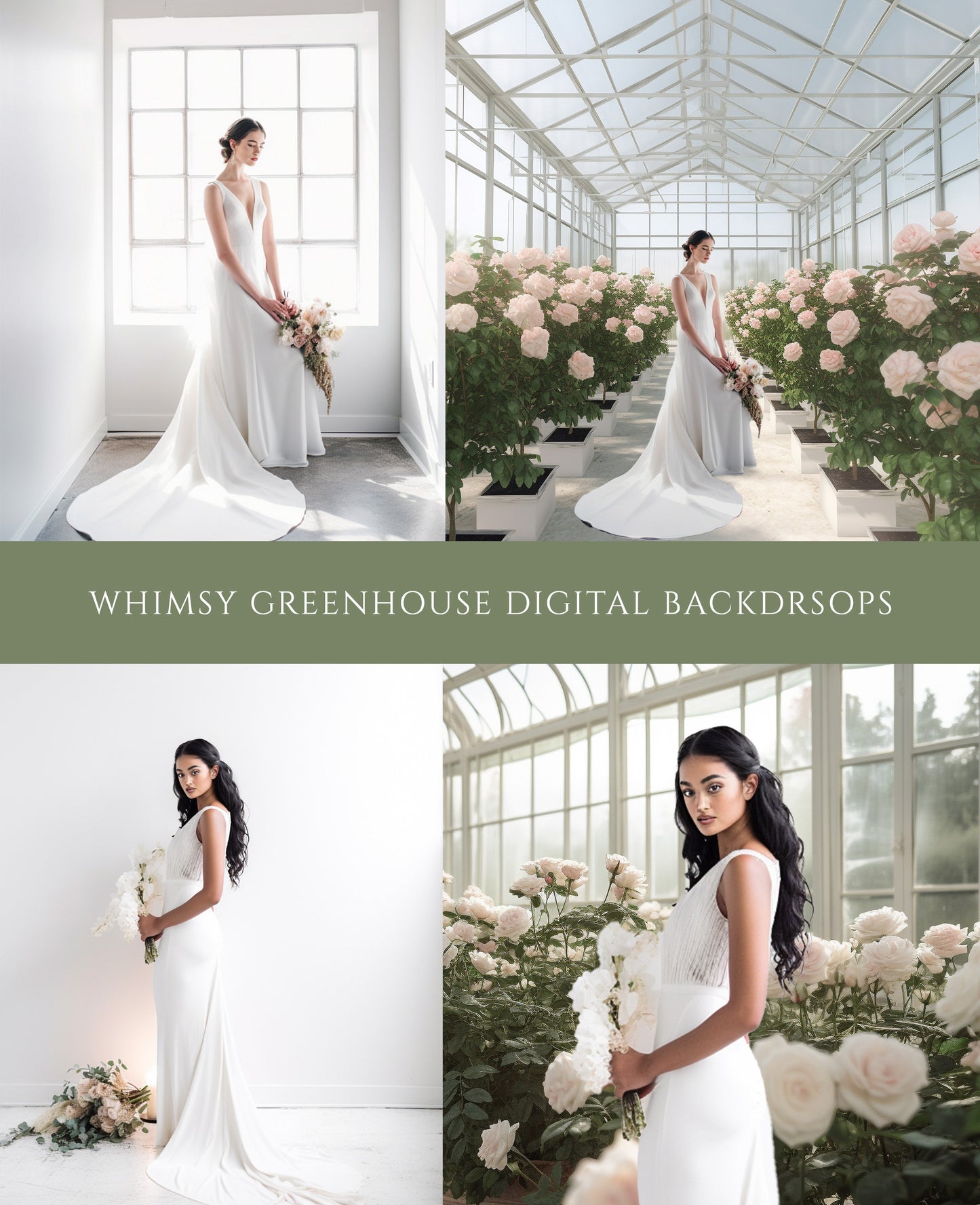 14 Whimsy Rose Greenhouse Digital Backdrops