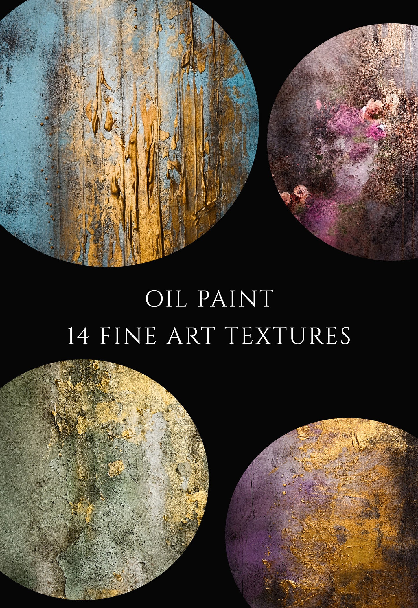 14 Oil Paint Textures Digital Backdrops