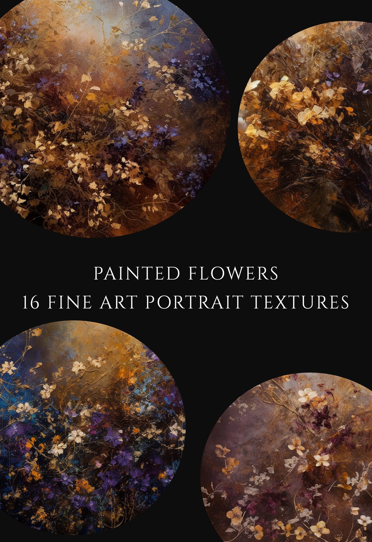 16 Painted Flowers Fine Art Textures