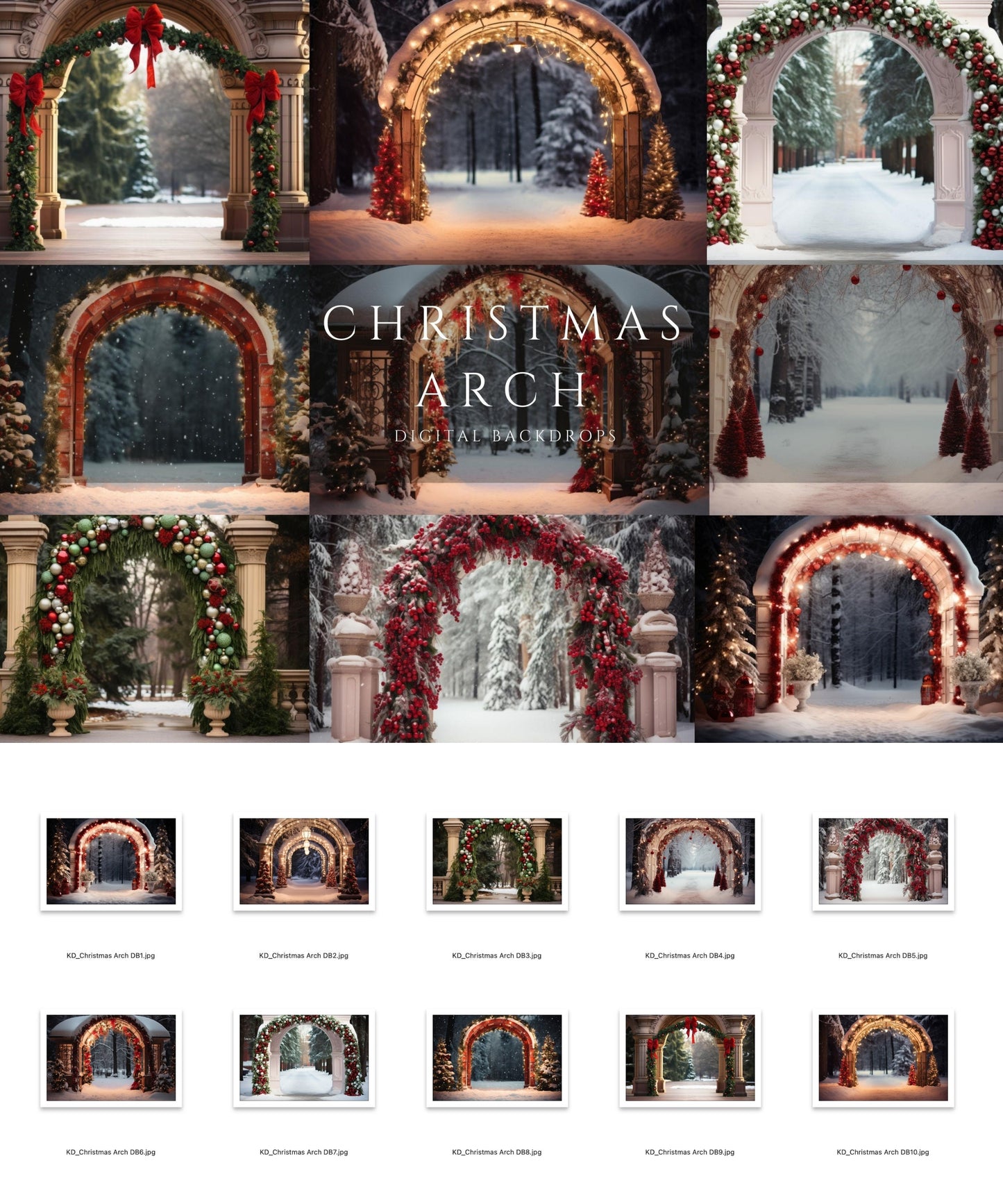 Christmas Arch Digital Backdrops