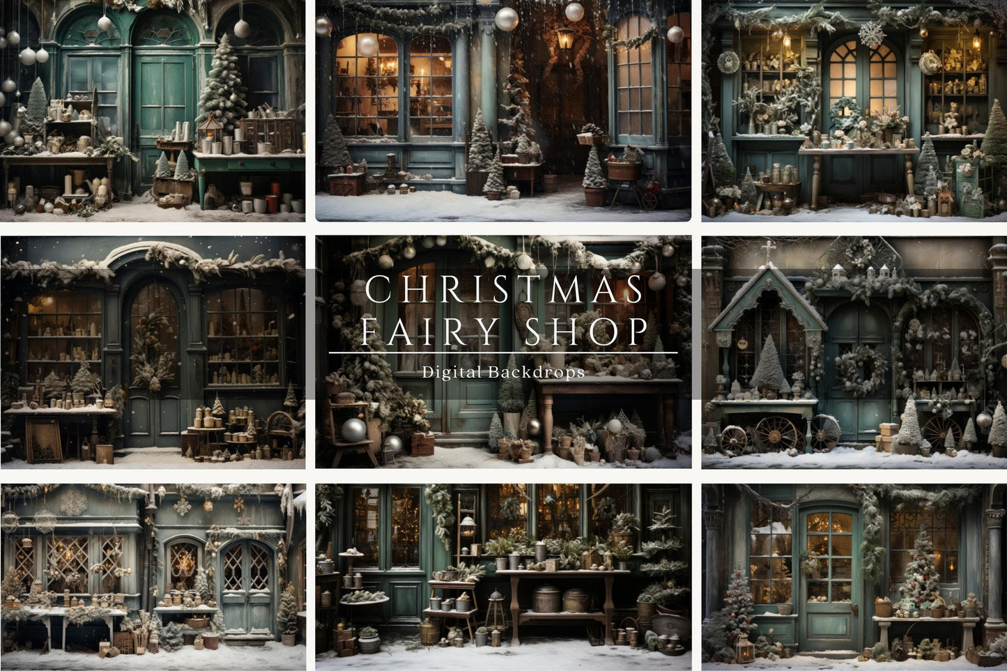 Christmas Fairy Shop Digital Backdrops