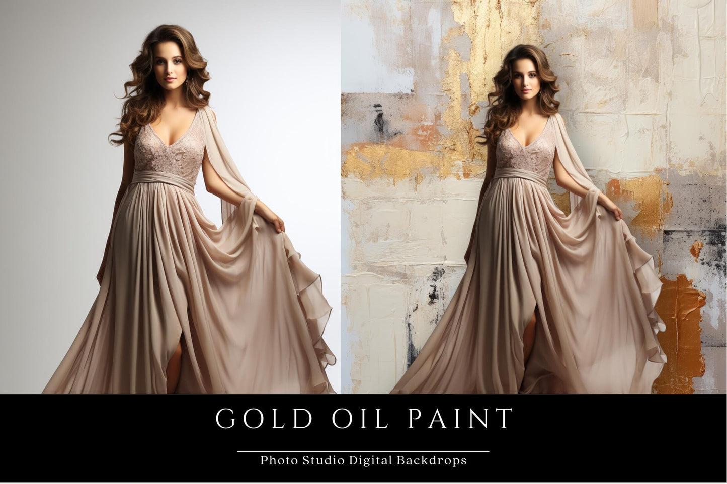 Oil Gold Paint Textures Digital Backdrops