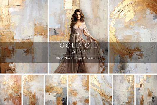 Oil Gold Paint Textures Digital Backdrops