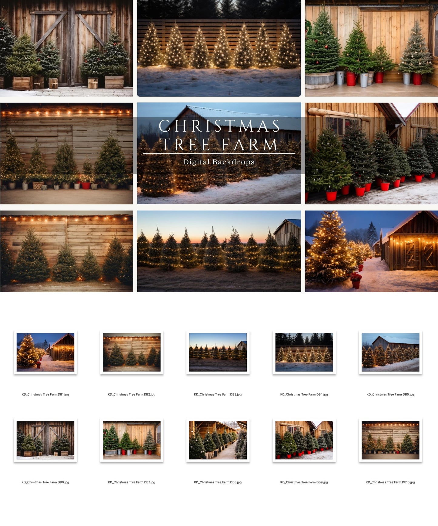 Christmas Tree Farm Digital Backdrops