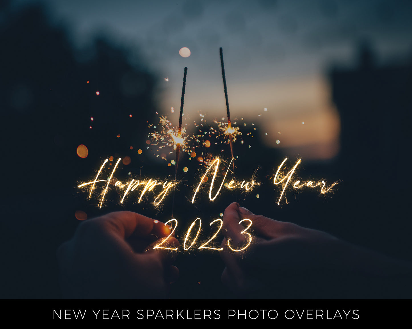 New Year Sparklers Photo Overlays