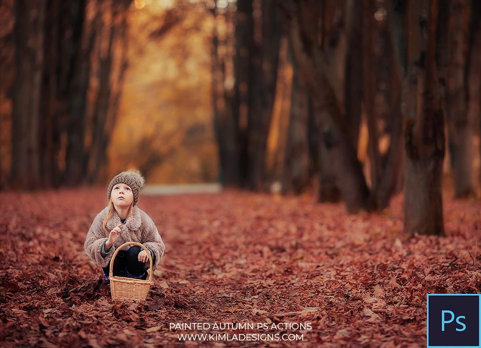 Painted Autumn PS Actions + Free Gift - Photoshop Overlays, Digital Backgrounds and Lightroom Presets