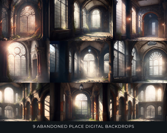 9 Abandoned Place Digital Backdrops