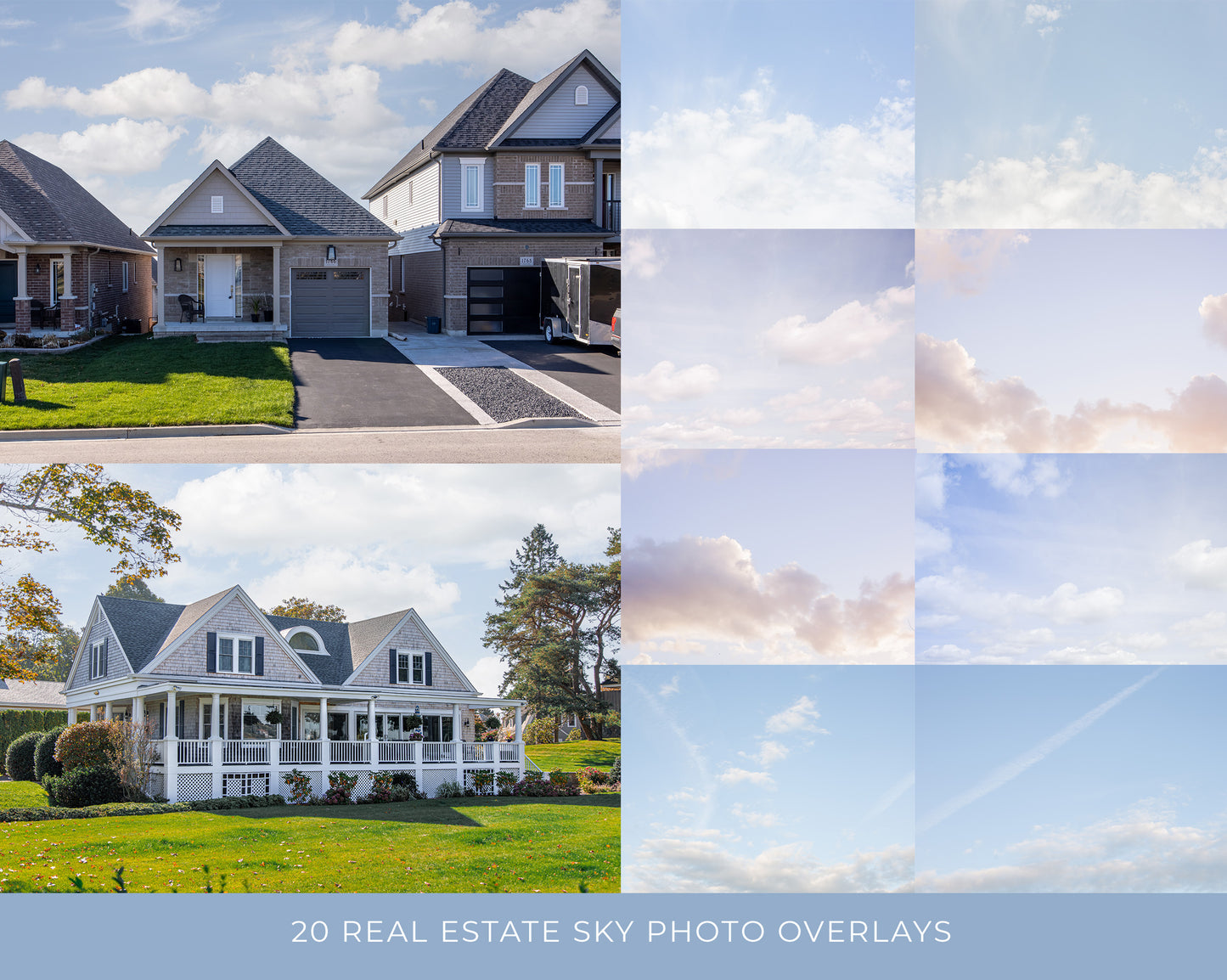 Real Estate Sky Replacement Photo Overlays