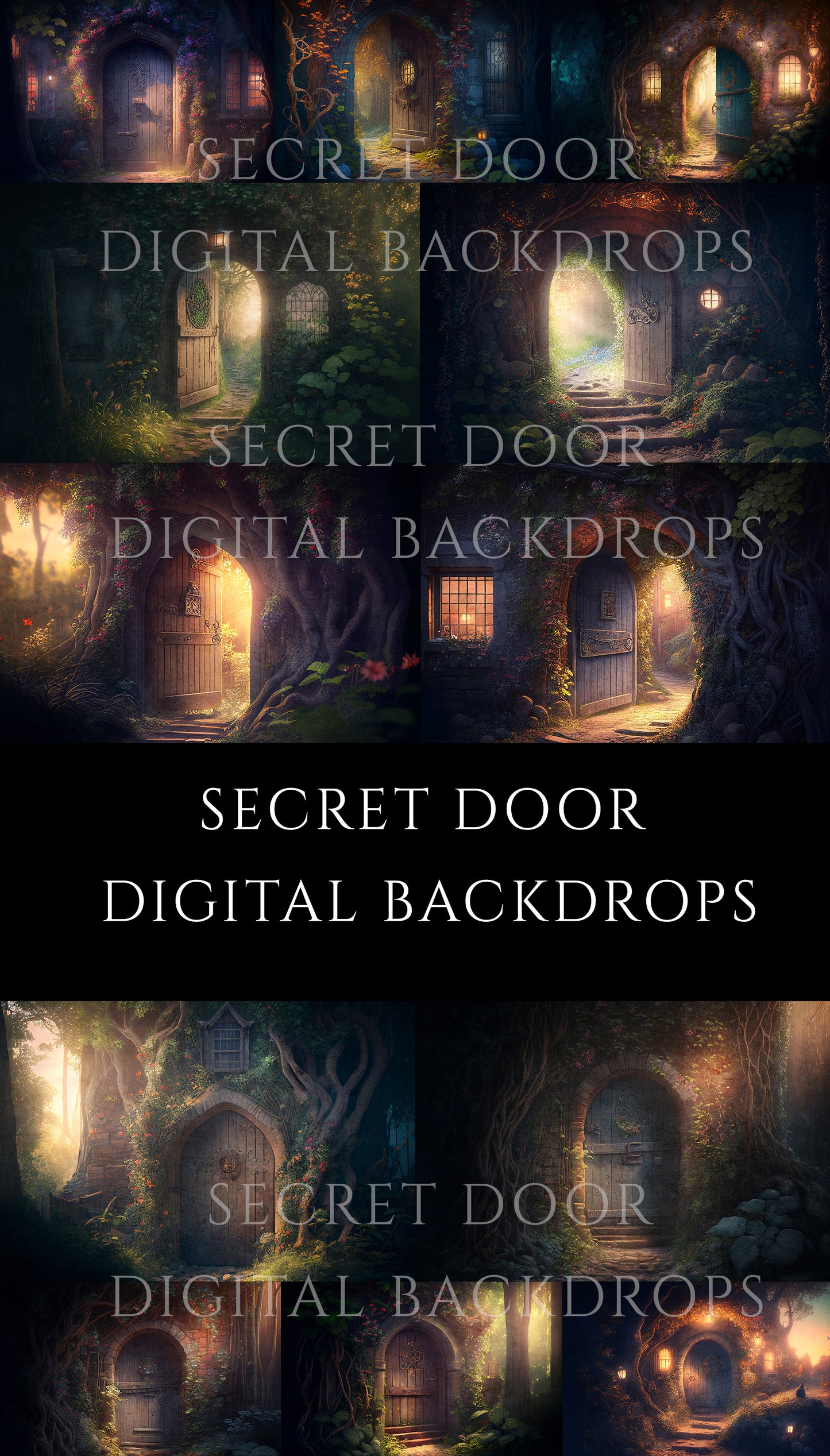 13 Magical Door Fantasy Digital Backdrops